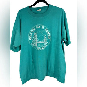 Vintage Teal Golden Gate Bridge San Fran men’s Xl single stitch t shirt